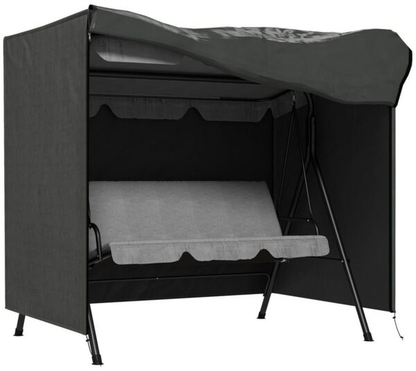 MC Star Gartenmöbel-Schutzhülle Hollywoodschaukel Abdeckung 3 Sitzer, Wasserabweisend Winterfest (UV-Beständig Abdeckplane, Abdeckhaube, Reißfest 420D Oxford Gewebe, 177x114x152cm Dunkelgrau)