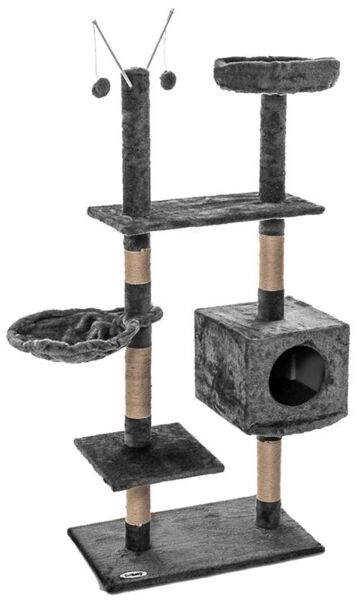 Katzenkratzbaum Kratzbaum Katzenbaum 150cm Spielbaum Kletterbaum für Katzen Grau