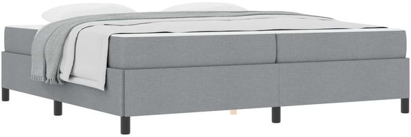 vidaXL Boxspringbett mit Matratze Hellgrau 200 x 200 cm Stoff 3398885 Bild 2