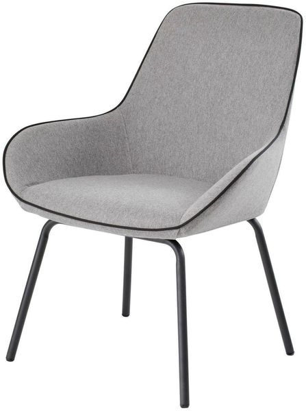 Dmora - Stuhl Mackay, Sitzgelegenheiten im Büro-Wartezimmer, Ergonomischer Wartesitz, 66 x 59 x 90 cm, Grau