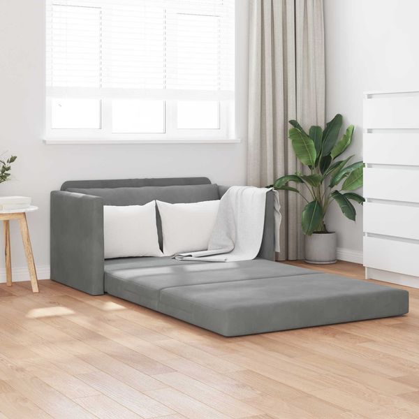 vidaXL Schlafsofa Dunkelgrau 124 x 71 x 78 cm Samt 4106703