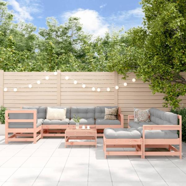 vidaXL 10-tlg. Garten-Lounge-Set mit Kissen Massivholz Douglasie 3186086