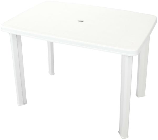 Gartentisch, Balkontisch, Beistelltisch Weiß 101 x 68 x 72 cm Kunststoff