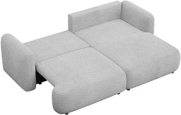 Selsey Tvoya Ecksofa mit Schlaffunktion, Ottomane rechts, Bouclé Hellgrau Bild 4