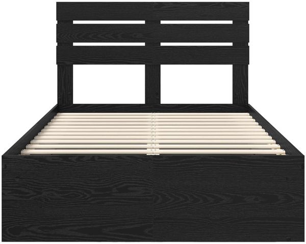 vidaXL Bettrahmen Schwarz 120 x 190 cm Massives Kiefernholz 3411440 Bild 7