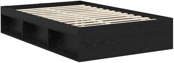 vidaXL Bettrahmen Schwarz 120 x 190 cm Massives Kiefernholz 3411440 Bild 5