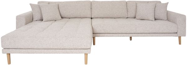 Ecksofa >Lido< in beige melange, Polyester - 290x76x92cm (BxHxT)
