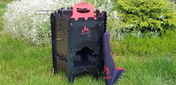 Klappbarer Mangal-Outdoor-Ofen Campinggrill 2 mm Stahl 4-teilig