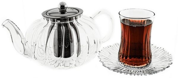 Almina Teekanne Glasteekanne "Rosie" mit Edelstahl-Sieb und Deckel - 1000 ml, (1-St)