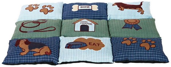 TRIXIE Tierdecke Decke Patchwork blau/grün