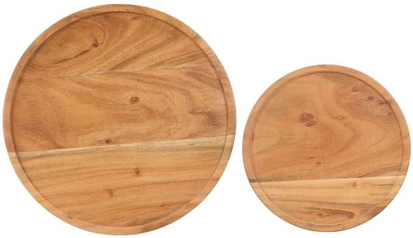 2-tlg. Couchtisch-Set, Sofatische Massivholz Akazie und Stahl Bild 6