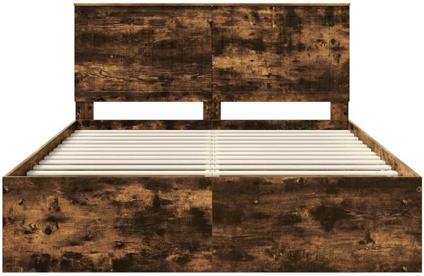 vidaXL Bettrahmen Geräucherte Eiche 150 x 200 cm Massives Kiefernholz 3410996 Bild 7