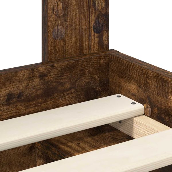 vidaXL Bettrahmen Geräucherte Eiche 150 x 200 cm Massives Kiefernholz 3410996 Bild 10