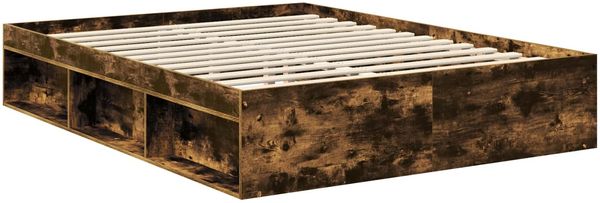 vidaXL Bettrahmen Geräucherte Eiche 150 x 200 cm Massives Kiefernholz 3410996 Bild 5