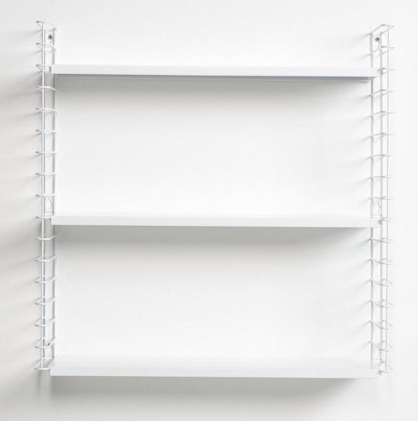 METALTEX 377603014 Bücherregal TOMADO mit 3 weißen Böden u. weißen Seiten / Hängeregal / TOMADO-Regalsystem