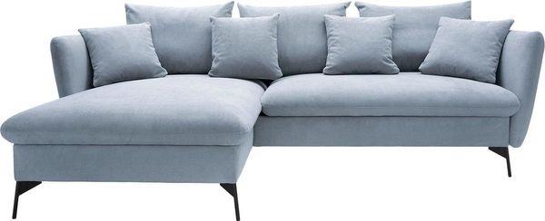 OTTO home Ecksofa LIVORNO,258 cm, L-Form, Schlaffunktion u. Bettkasten (139/224cm), Samt, Struktur, Webstoff