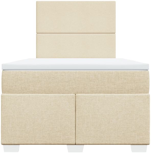 vidaXL Boxspringbett mit Matratze Creme 120x190 cm Stoff 3292725 Bild 6
