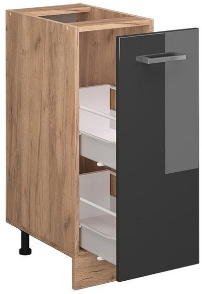 Vicco Küchenschrank Küchenzeile R-Line, Anthrazit Hochglanz, Apothekerschrank 30 cm, ohne AP Bild 3