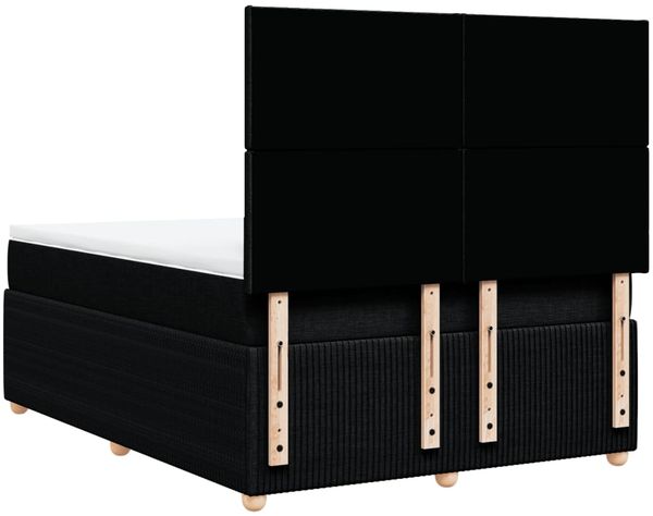 vidaXL Boxspringbett mit Matratze Schwarz 140x200 cm Stoff 3292074 Bild 6