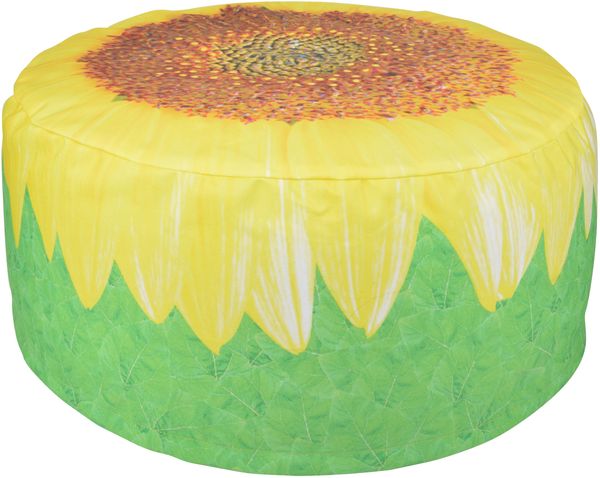 Esschert Outdoor Sitz Kissen SONNENBLUME 58x33 cm Pouf Hocker Aufblasbar Blume