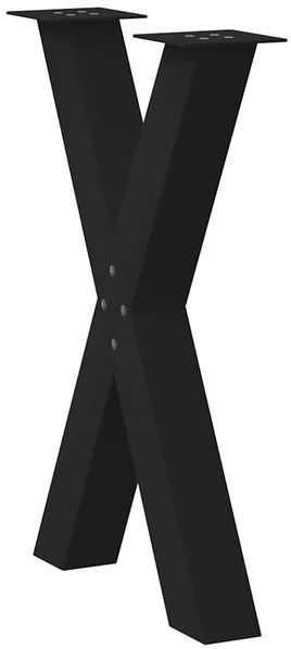 vidaXL Esstischbeine X-Form 2 Stk. Schwarz 50x(72-73) cm Stahl 4012968 Bild 4