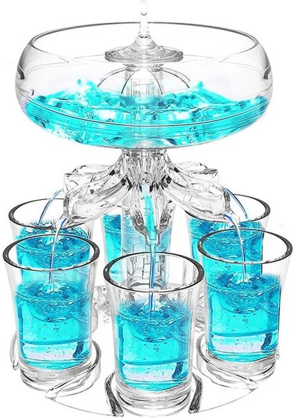 Party Zubehör Schnapsspender mit 6 Schnapsgläsern Plastik 4cl Getränkespender