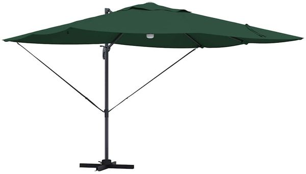 Sonnenschirm, Terrassenschirm Grün 351 x 250 x 253 cm Polyester und Aluminium