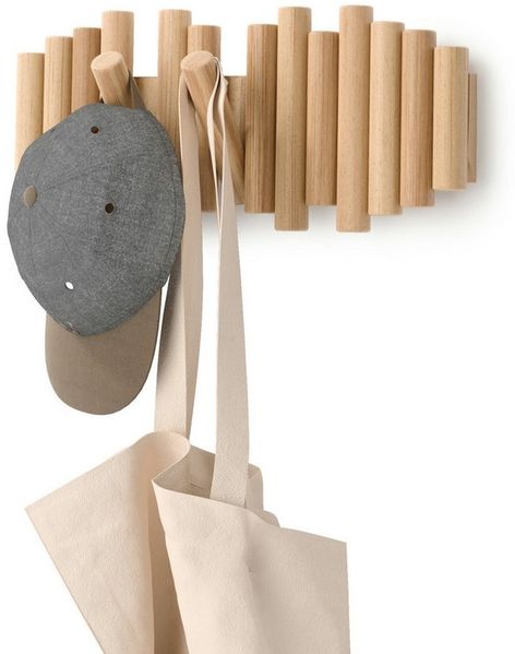 Umbra Picket mit 5 Garderobenhaken natural 1011471-390 Garderobenleiste Wandhaken Kleiderhaken