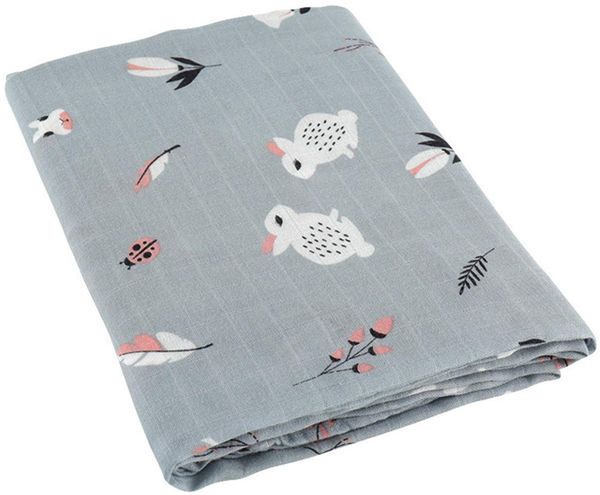 Chilsuessy Pucktuch Baby Musselin Decke Kuscheldecke extra weich 120x120 cm ideal als Babydecke Einschlagdecke Kinderwagendecke Erstlingsdecke Kinderdecke, Kaninchen