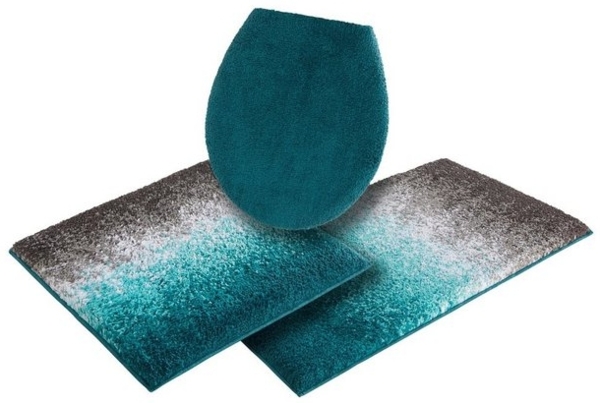 my home Badematte Elif, Höhe 15 mm, rutschhemmend beschichtet, fußbodenheizungsgeeignet, schnell trocknend, strapazierfähig, Kunstfaser, rechteckig, 3-tlg. Hänge-WC Set, Ombré-Look, Badteppich, Badematten auch als 3 teiliges Set erhältlich Bild 4