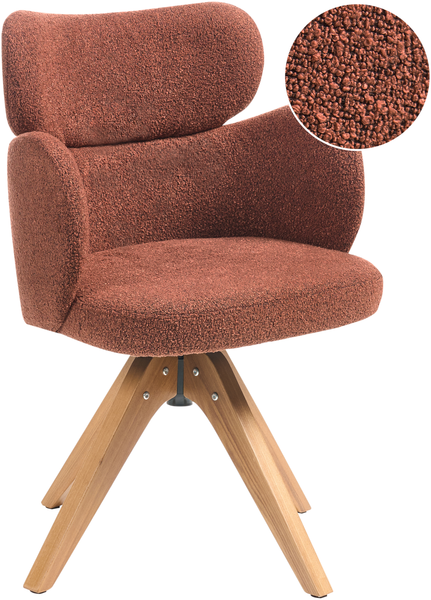 Esszimmerstuhl drehbar MARCY Bouclé Orange