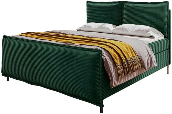 Boxspringbett Elysio Plus - Cordstoff - dunkelgrün - 140x200 cm