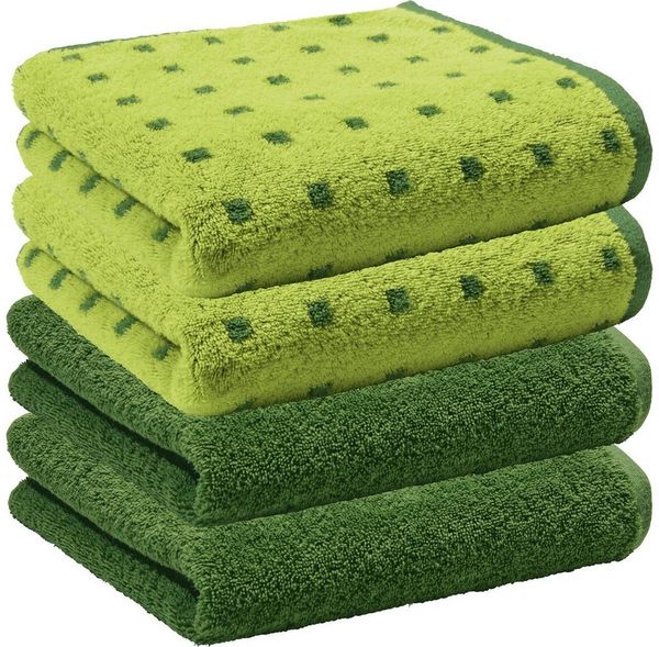 Erwin Müller Handtuch Handtuch "Sigmaringen" 4er-Pack, Frottier/Jacquard, Walk-Frottier Uni/Karo/gemustert