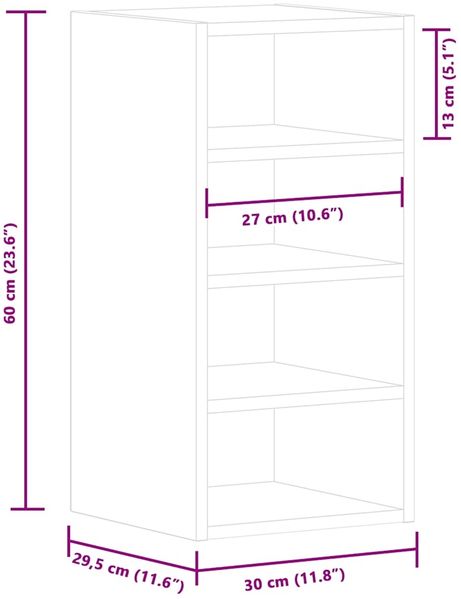 vidaXL Hängeschrank Riga Altholz-Optik 30x29,5x60 cm Holzwerkstoff 854173 Bild 10