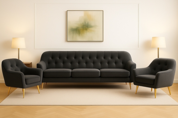Wohnzimmer-Set BENITO 4: 3-Sitzer Sofa + 2 Sessel Bild 1