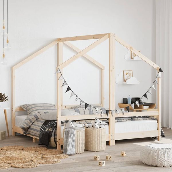 vidaXL Kinderbett 2x(80x160) cm Massivholz Kiefer 3200595