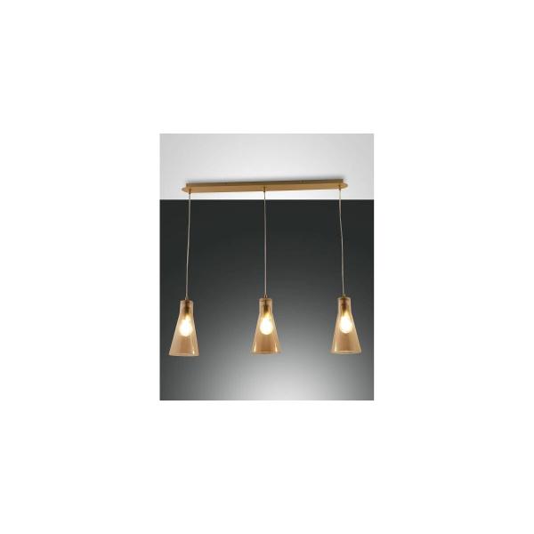 FABAS LUCE No. 3596-47-125 Pendelleuchte Dafne 3-flammig Amber E27