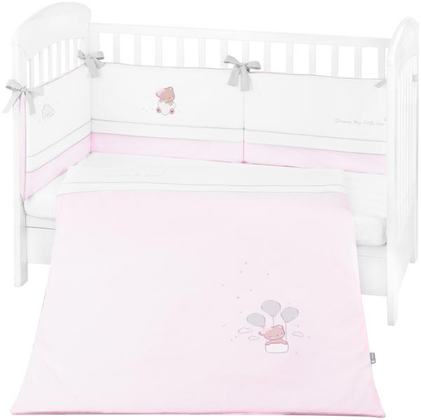 Kikkaboo Babybettwäsche Set Dream Big 3-teilig Decke 135 x 95 für Bett 140 x 70 rosa