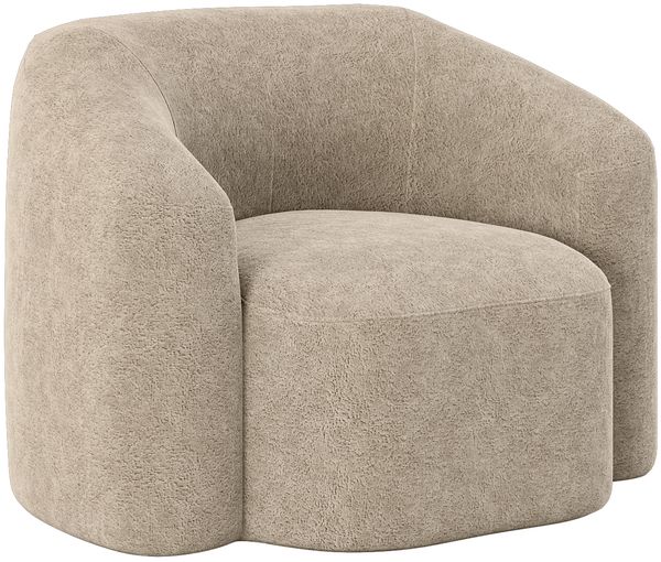 skølm 'Gjöll' Sessel, 95x74x70 cm, beige, aus Teddy-Bouclé, Relaxsessel mit Armlehnen, vakuumverpackt, ohne Aufbau