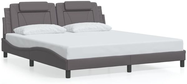 vidaXL Bettgestell "Viana" ohne Matratze Grau 180x200 cm Kunstleder 3208113 Bild 2