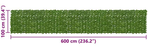vidaXL Balkonsichtschutz mit Blättern Grün und Gelb 600 x 100 cm 42040646 Bild 5