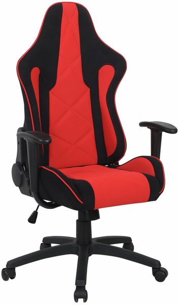 Novel 'VIKTOR' Gaming Stuhl, Stoff rot/ schwarz, 67 x 131 x 51 cm, höhenverstellbar und 140 kg belastbar