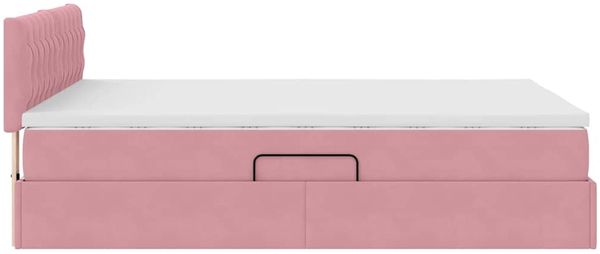 vidaXL Aufbewahrungsbett mit Matratze Rosa 140 x 200 cm Samt 3370826 Bild 10