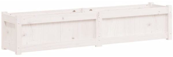 vidaXL Pflanzkübel Weiß 150x31x31 cm Massivholz Kiefer 837476