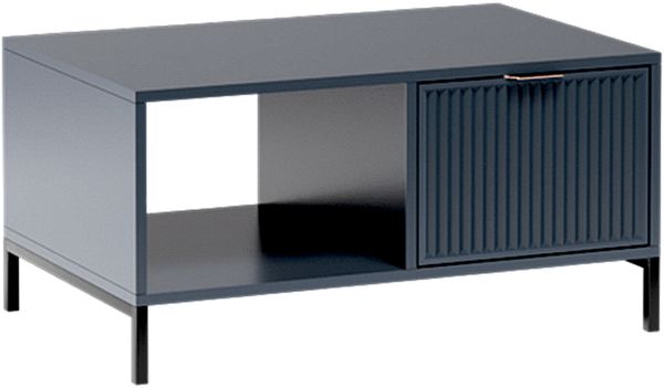 AX LIVING Couchtisch mit Ablage Berlinette 6 Rillen dunkelblau