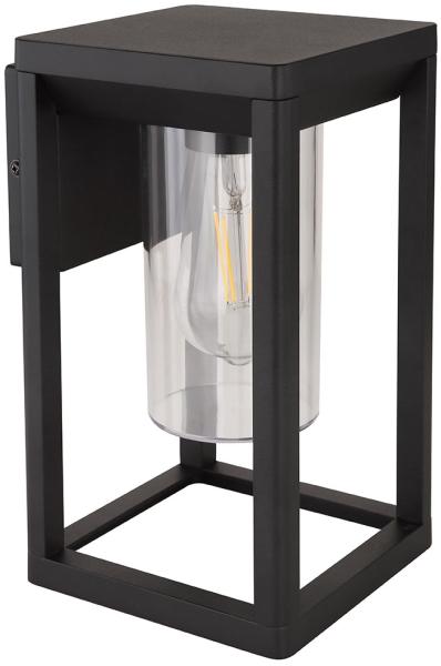 LED Wandleuchte, ALU, schwarz-matt, klar, H 27 cm