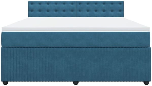 vidaXL Boxspringbett mit Matratze Blau 180x200 cm Samt 3290122 Bild 6