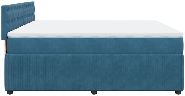 vidaXL Boxspringbett mit Matratze Blau 180x200 cm Samt 3290122 Bild 7