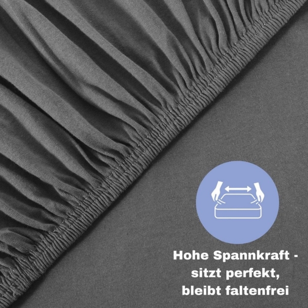 leevitex® Spannbettlaken Spannbettlaken, Mako-Jersey, Gummizug: rundum, (2 Stück), OEKO-TEX® STANDARD 100 zertifiziert