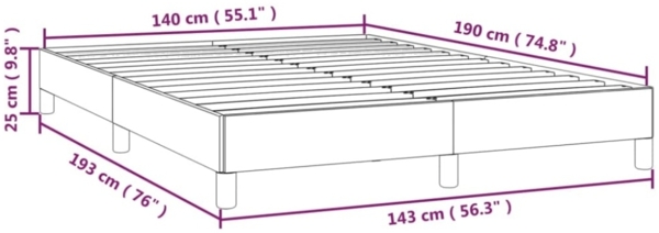 vidaXL Bettgestell ohne Matratze Dunkelblau 140x190 cm Samt 346974 Bild 5